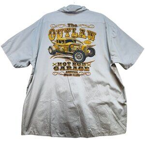 Cintas ComfortFlex SS Mechanic Shop Shirt "The Outlaw" Hot Rod Garage 2XL Gray